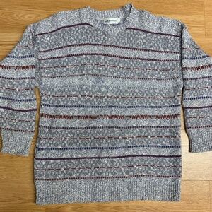 Vintage 90s Eric Rhodes Grandpa Striped Knit Crewneck Sweater Men's Size Large